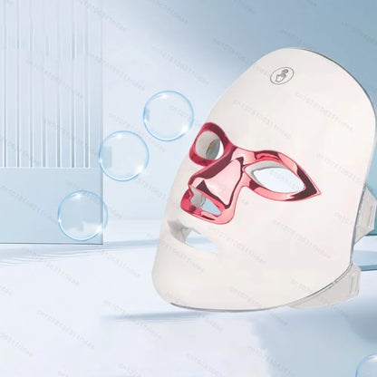 Mascarilla Facial Led de 7 colores con cuello, mascarilla de terapia de luz