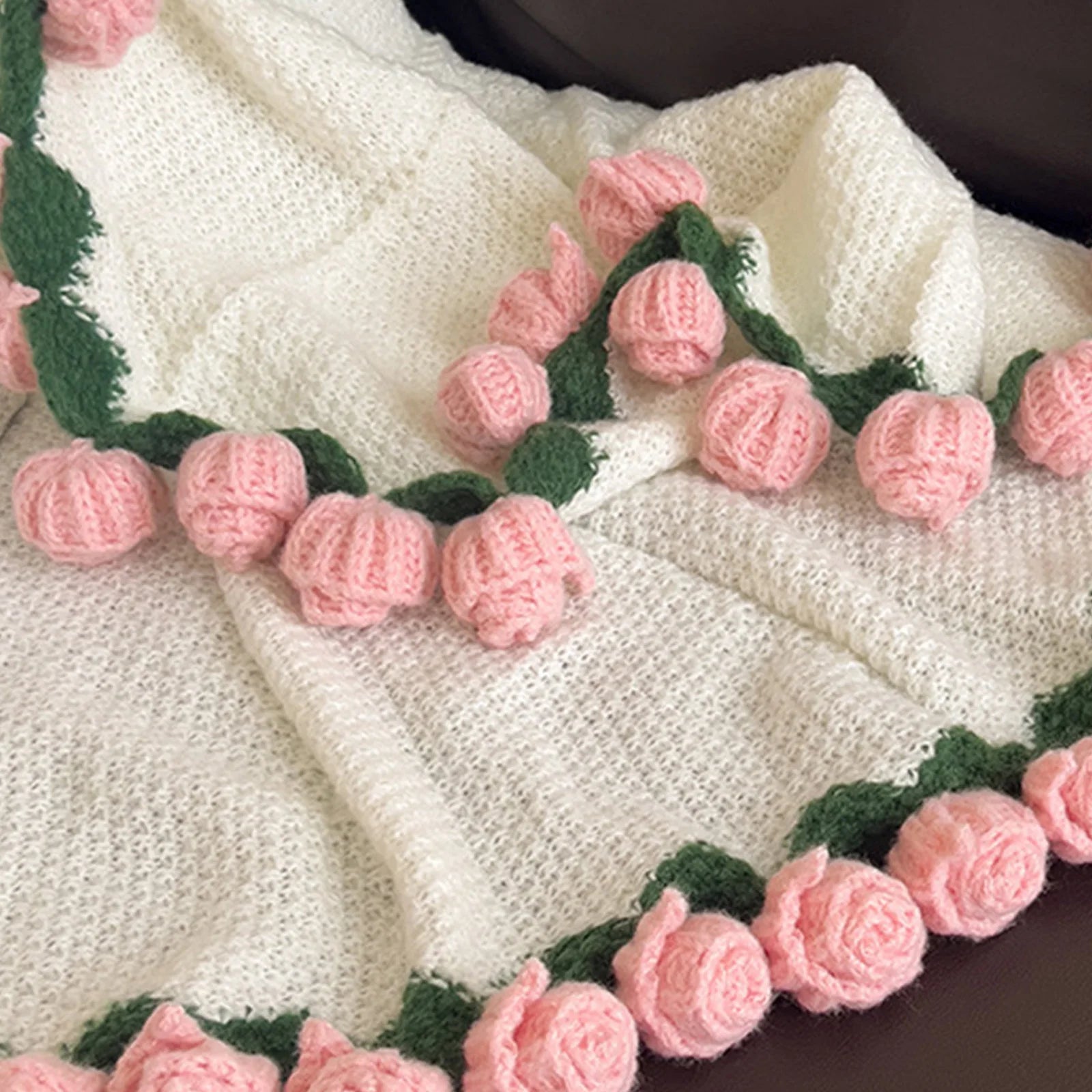 Manta a crochet, Manta de ramo de rosas