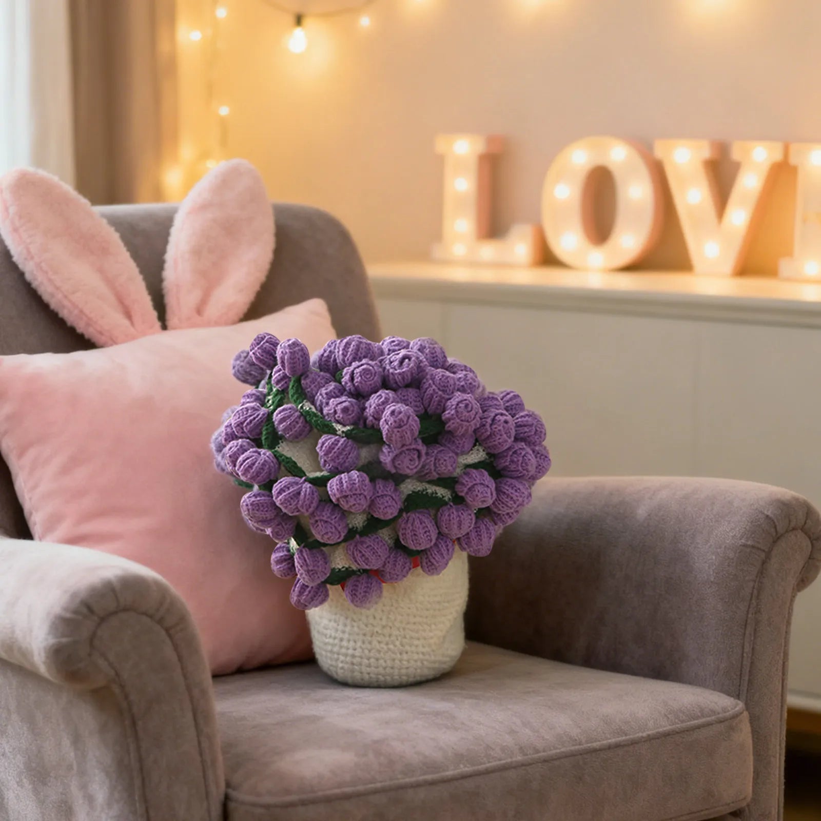 Manta a crochet, Manta de ramo de rosas