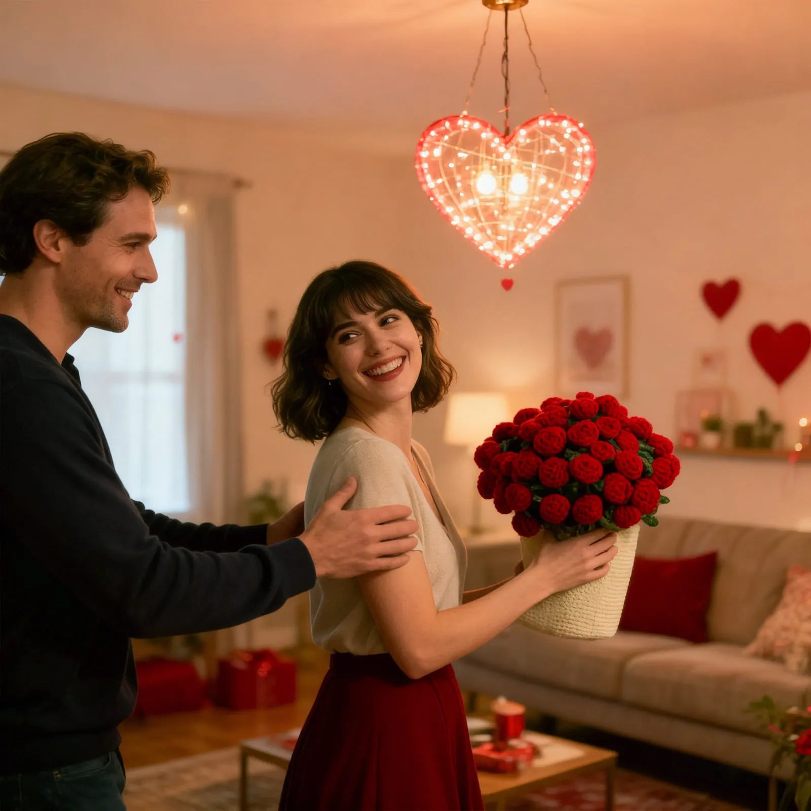 Manta a crochet, Manta de ramo de rosas