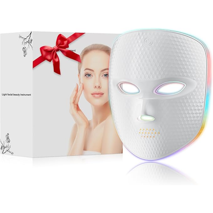 Mascarilla Facial LED de 7 colores, mascarilla Facial de luz roja para rejuvenecimiento